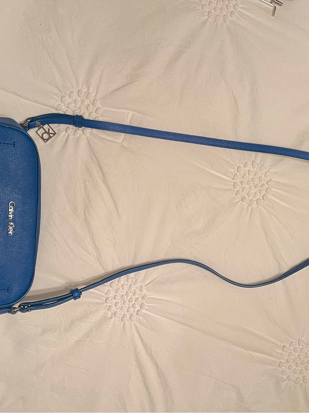 Calvin Klein Electric Blue Leather Crossbody Bag
